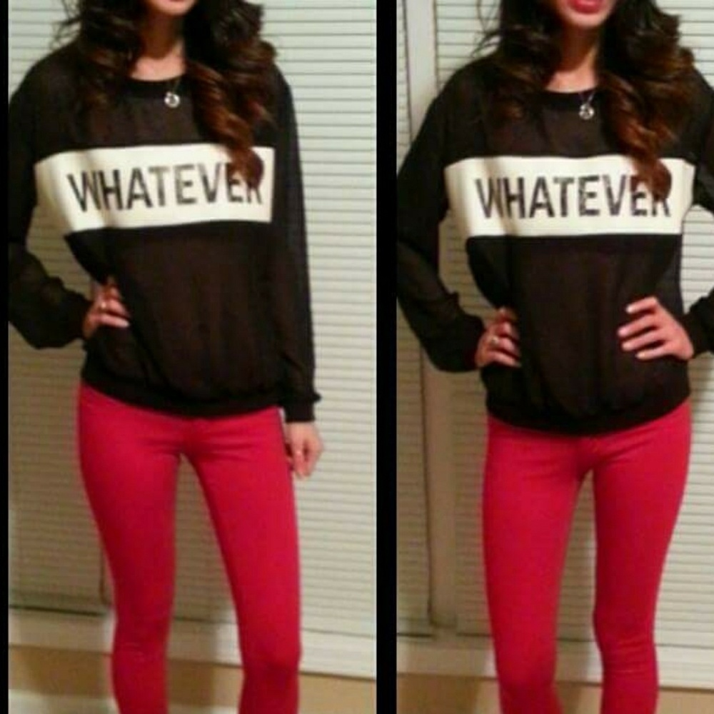 H&M Divided sheer 'Whatever' sweatshirt