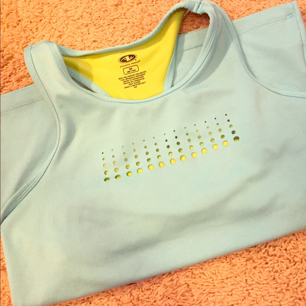 Athletic Works - turquoise and lime racerback