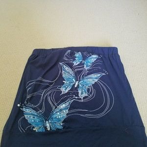 Torrid blue butterfly tube top