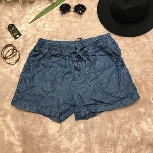 Drawstring soft Jean shorts