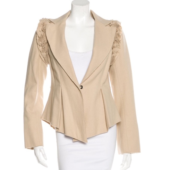 Robert Rodriguez Wool Ruffled Jacket - Picture 4 of 6