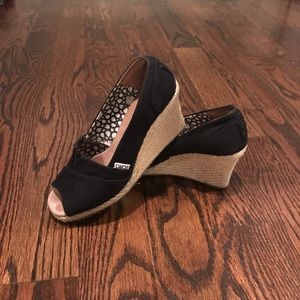 Pair of black Toms espadrilles size 6.5