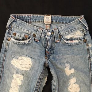 True Religion Johnny Destroyed Jeans Sz 25