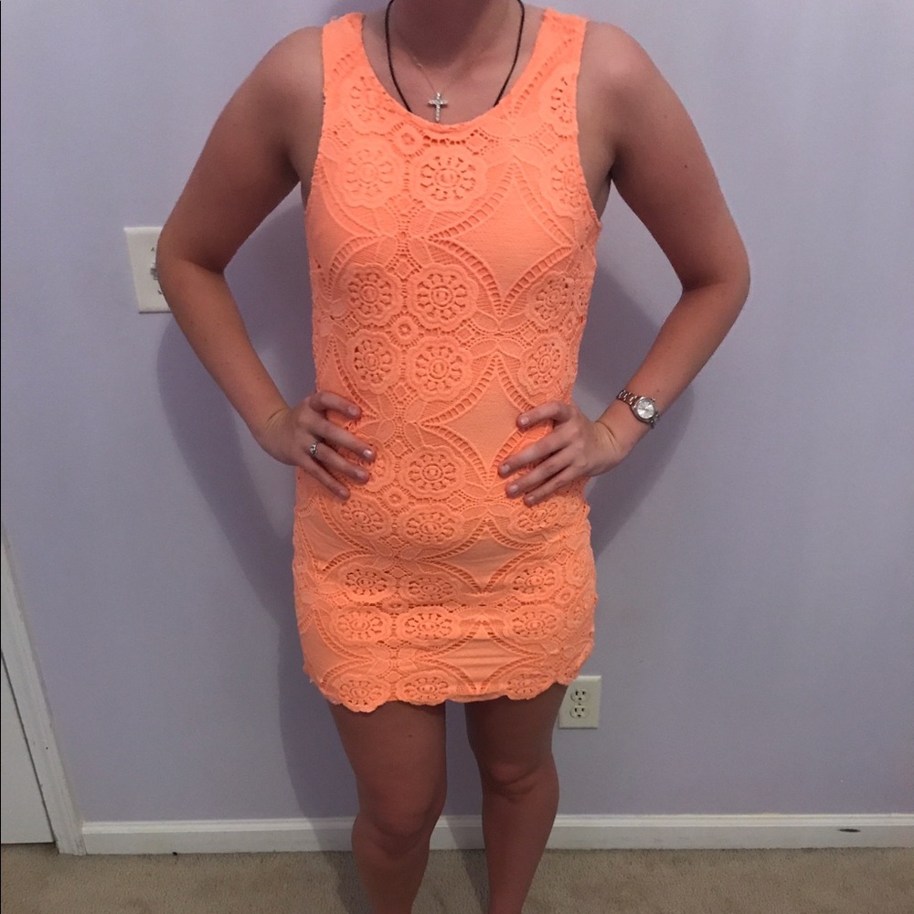 Orange Crochet Dress