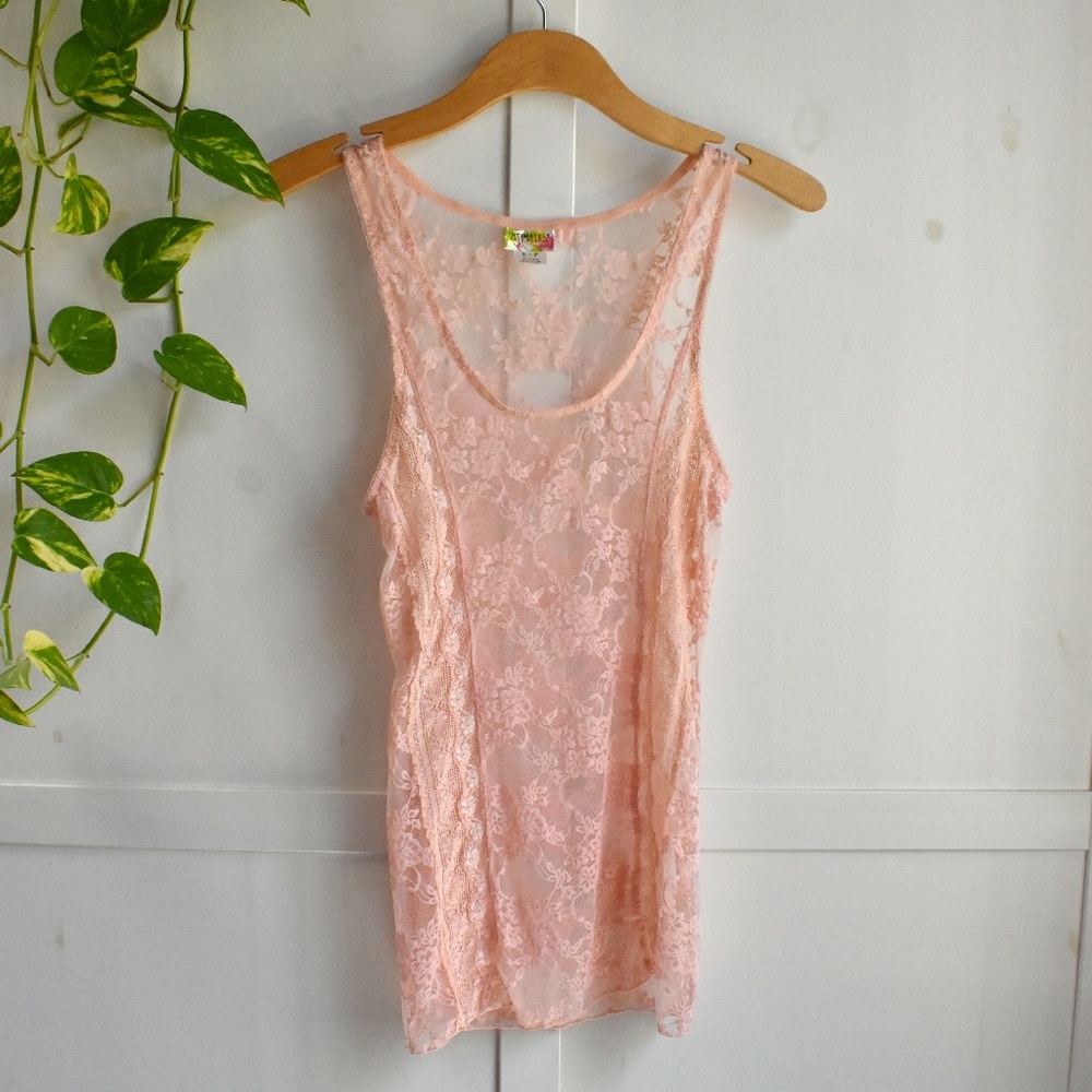 Intimately Free People Peach Lace Tank