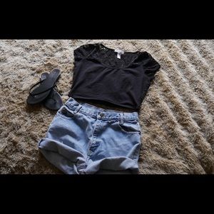 Black Laced Crop Top