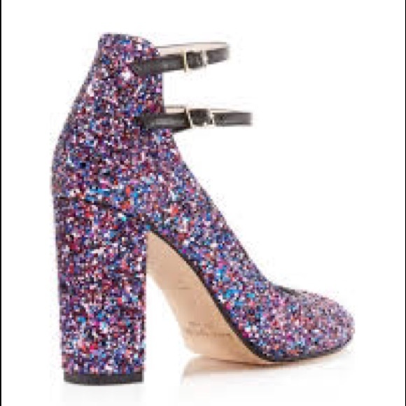 Kate Spade ♠️ Glitter Baneera Chunky Heel - Picture 2 of 4