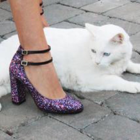 Kate Spade ♠️ Glitter Baneera Chunky Heel - Picture 3 of 4