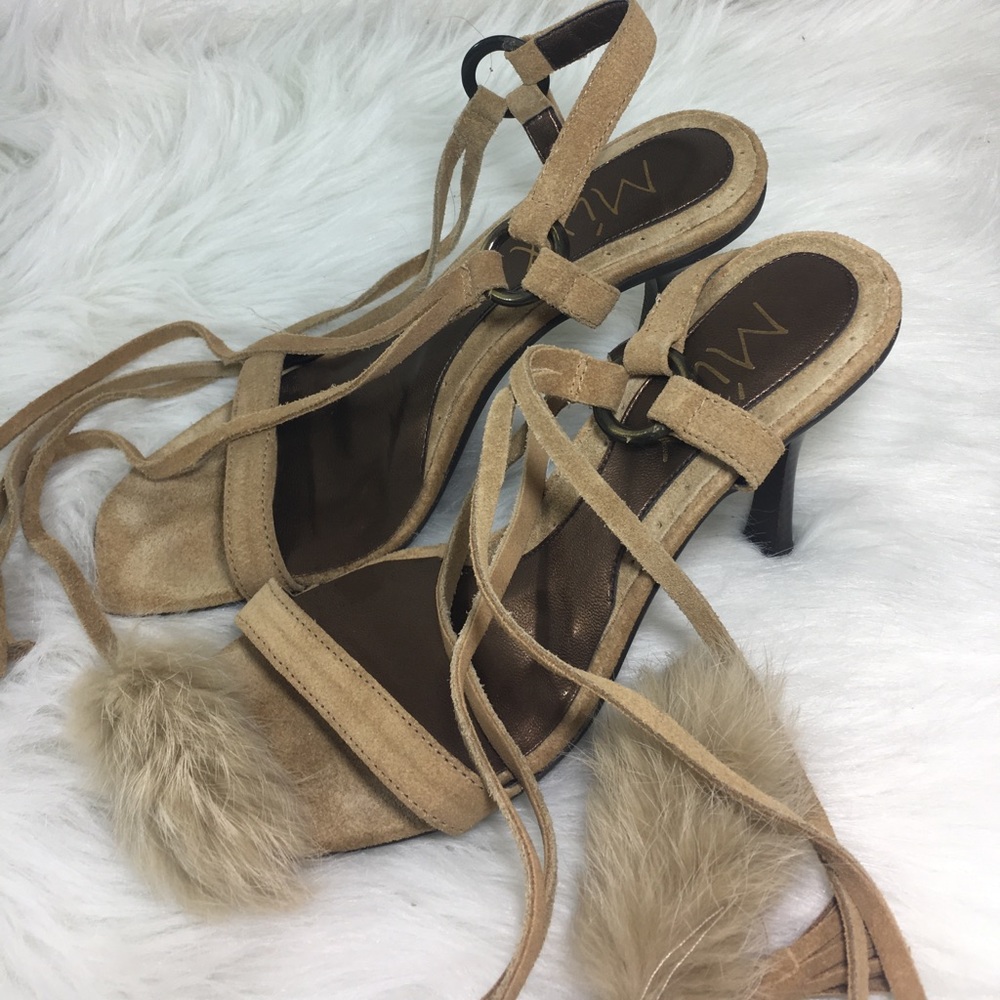 Mixx heels with tassel tie around super sexy suede