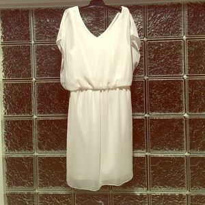 White dress with sheer overlay