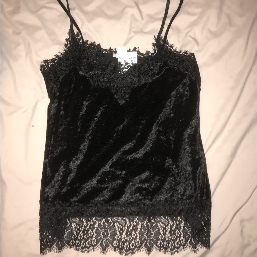 Lace velvety tank