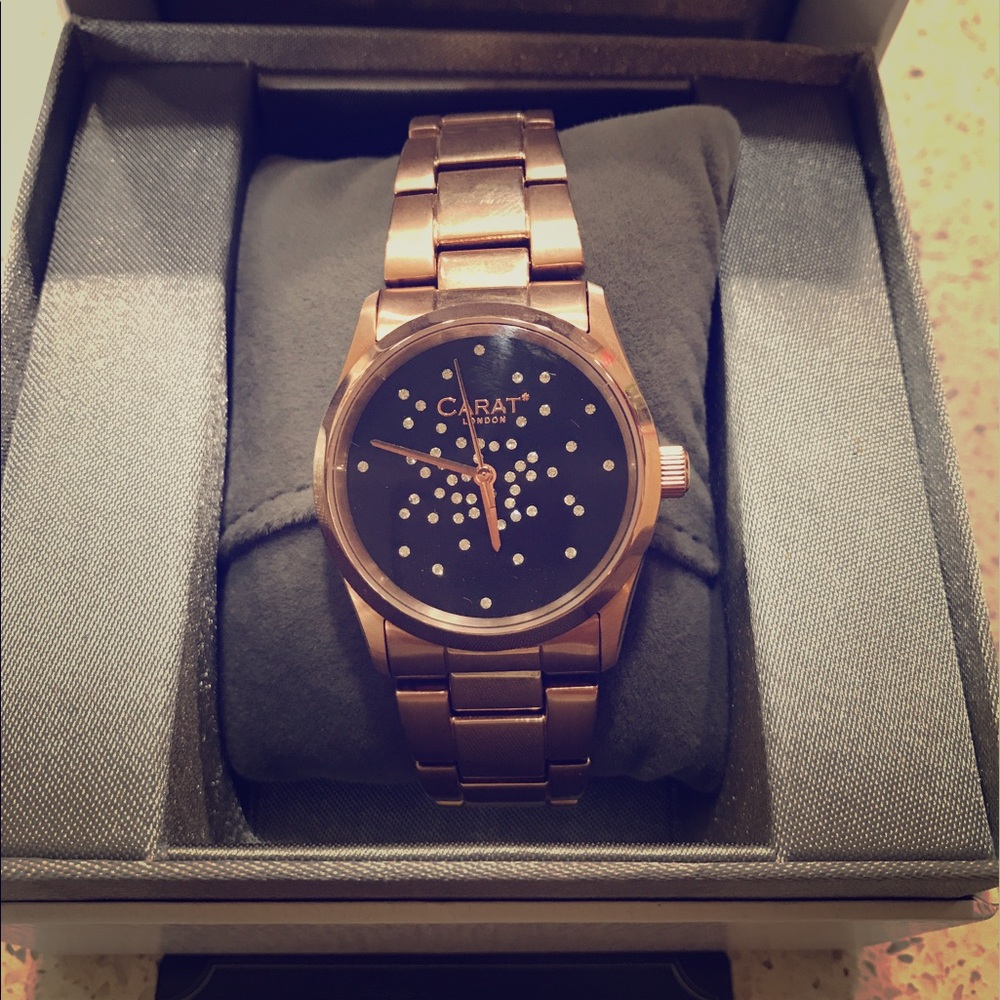 Carat rose gold watch