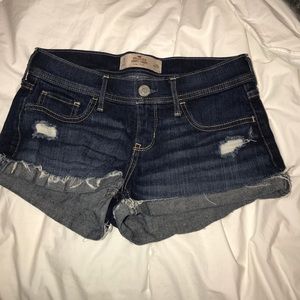 dark wash denim shorts