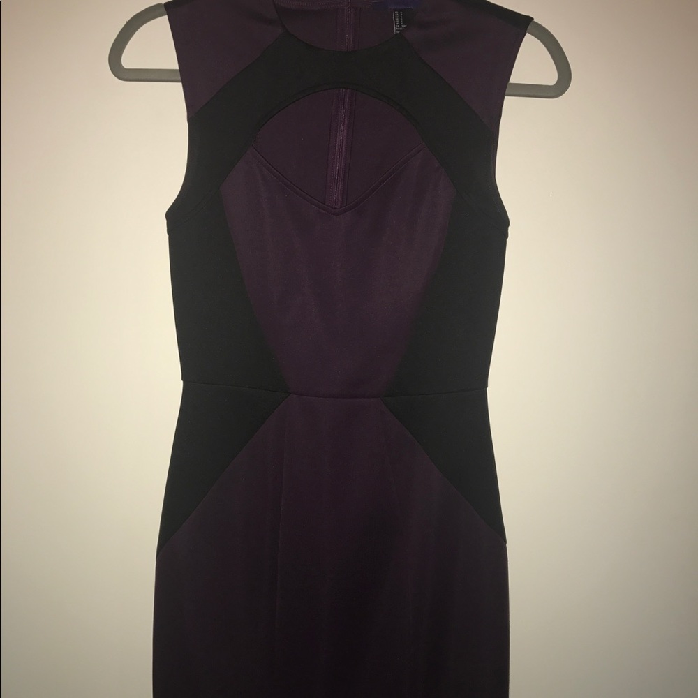 •Plum & Black Bodycon Dress•