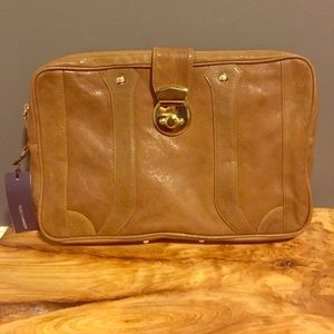 XL NWT Rebecca Minkoff Locking Leather Clutch