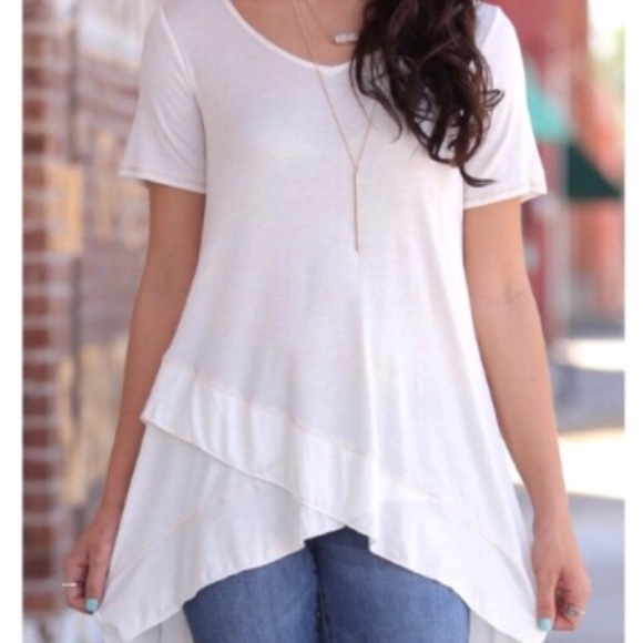 LAST (S) Ivory Cross Front Tunic - Picture 2 of 3