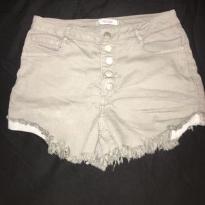 Gray high wasted shorts