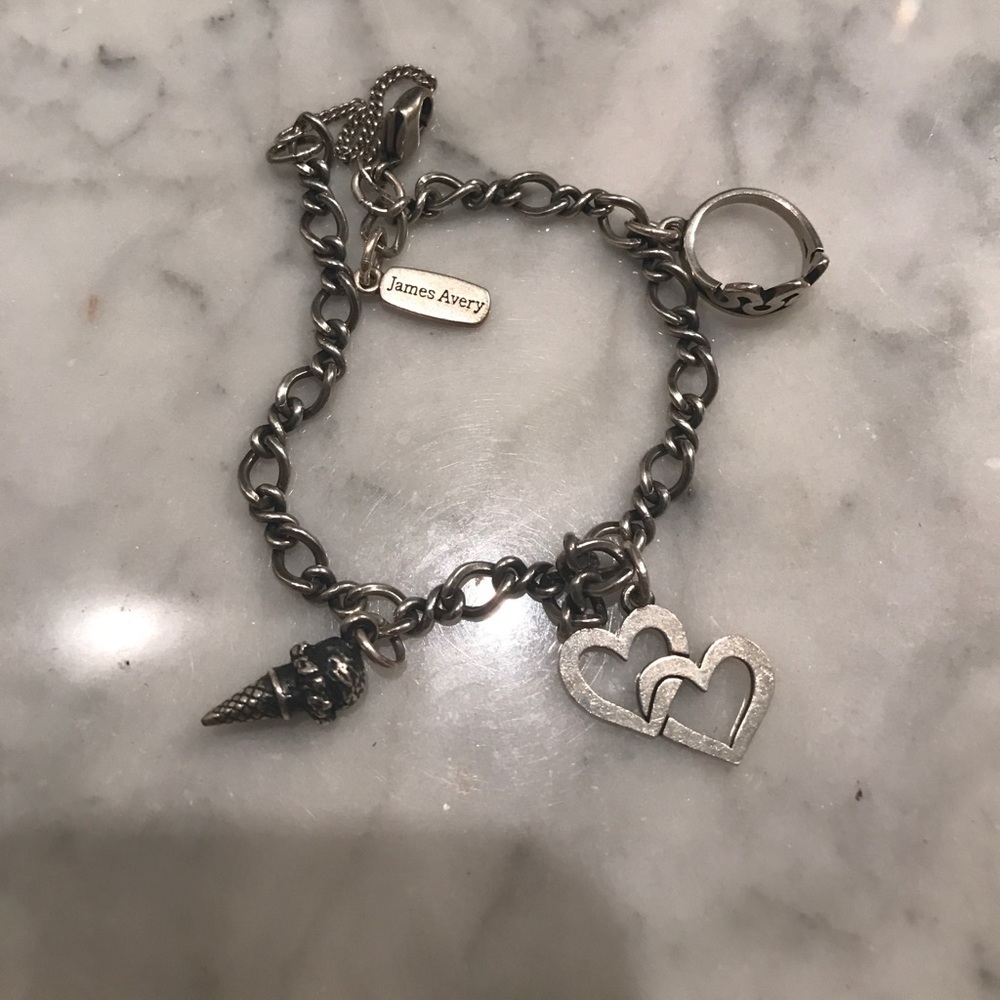 James Avery charm bracelet w/ 3 charms
