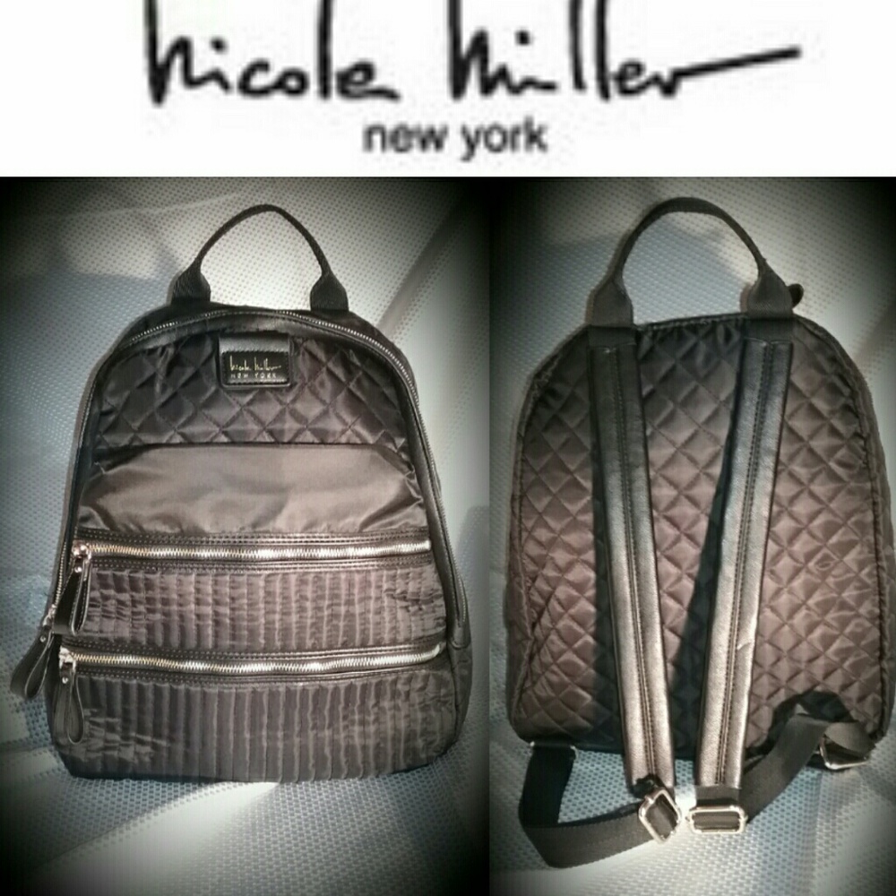 *New* Nicole Miller Black Quilted Backpack
