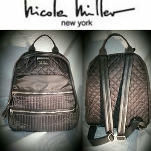 *New* Nicole Miller Black Quilted Backpack