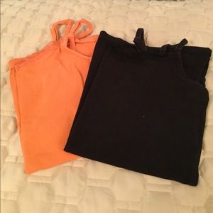 Salmon pink and black tank top