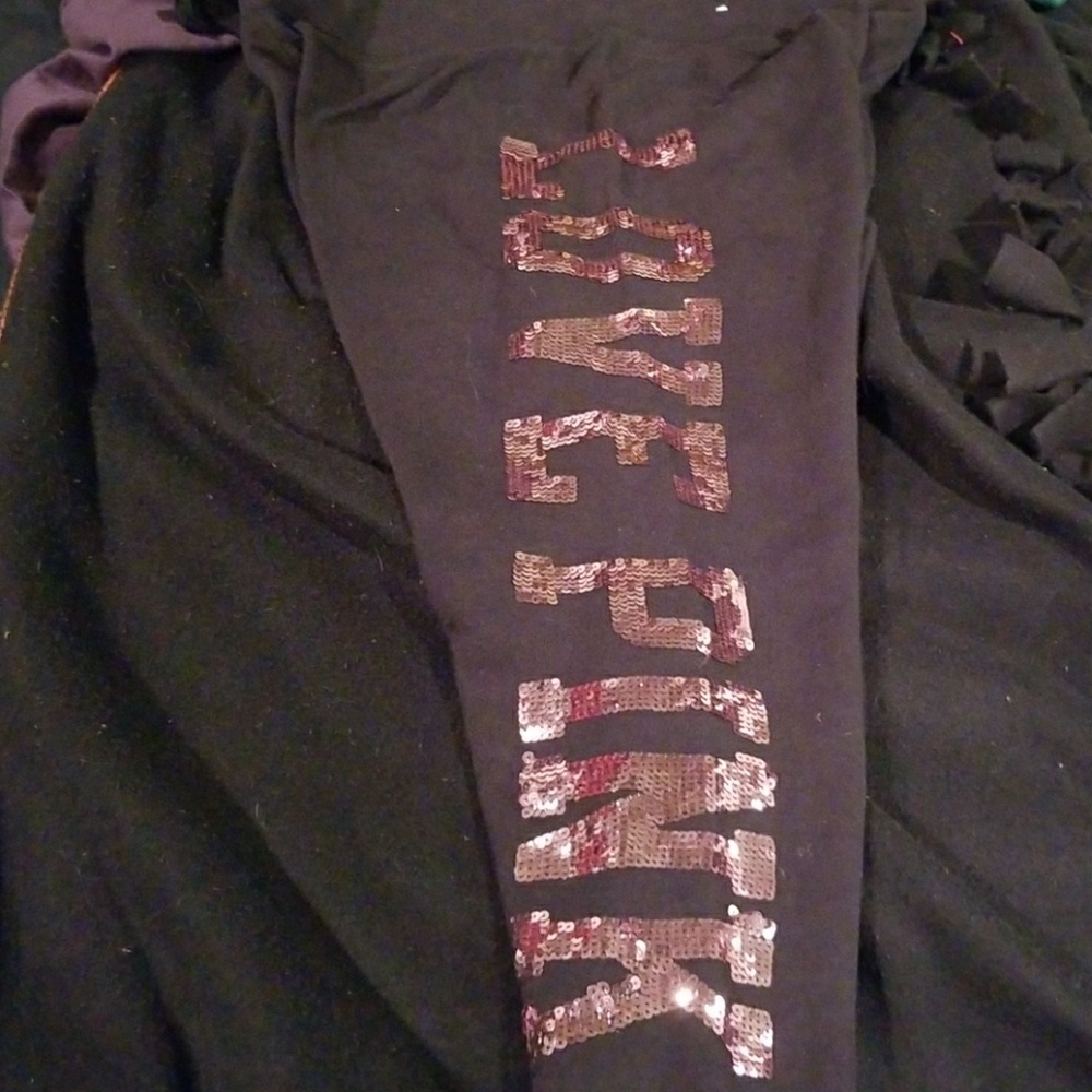 Pink sweatpants capris