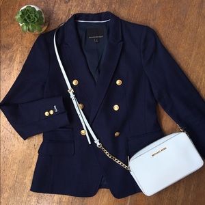 Banana Republic Tweed Navy Blazer