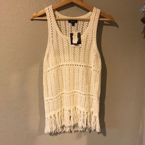 NWT. Top shop sweater tank with tassels.