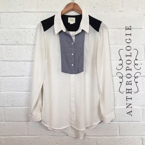 Maeve (Anthropologie) Button Down Sheer Long Shirt