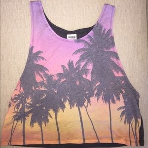 Victoria's Secret PINK PalmTree Sunset Muscle Tank