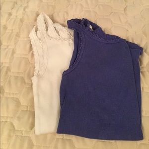 Blue and white tank top