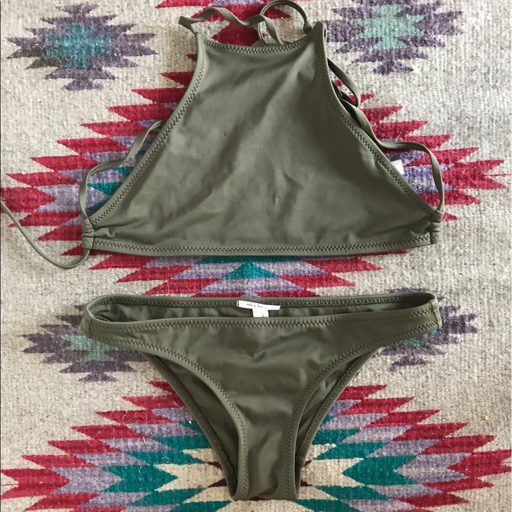 FREE PEOPLE // Green Bikini - Picture 1 of 5