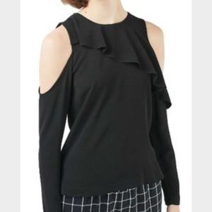 NWT. Top shop. Assymertrical ruffle cold shoulder