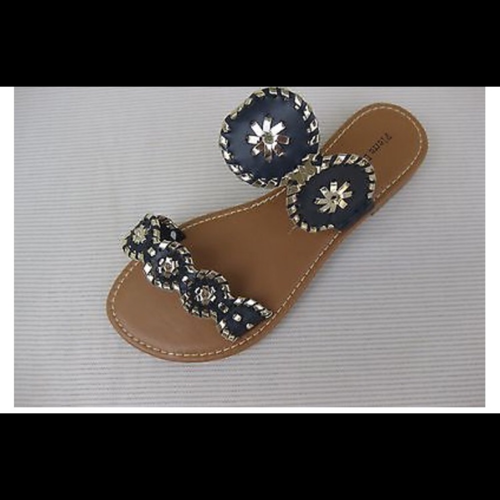 Pierre Dumas Navy & Silver slides