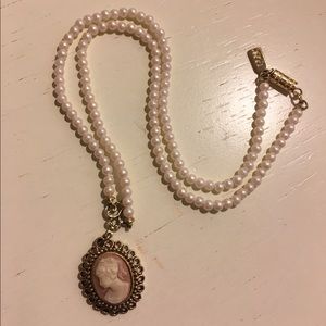 1928 Pink Cameo Necklace
