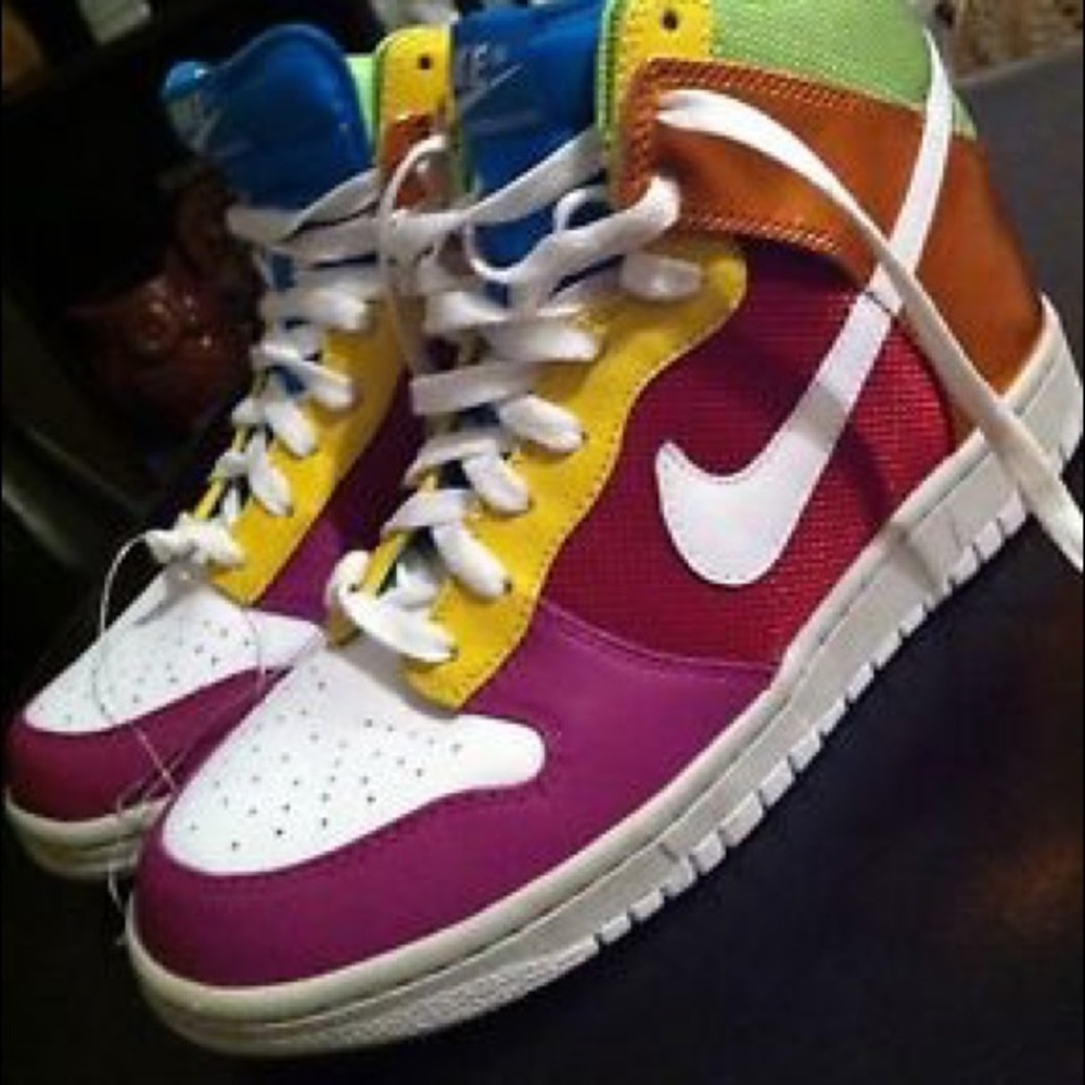 Nike rainbow metallic dunks 6.0, size 7