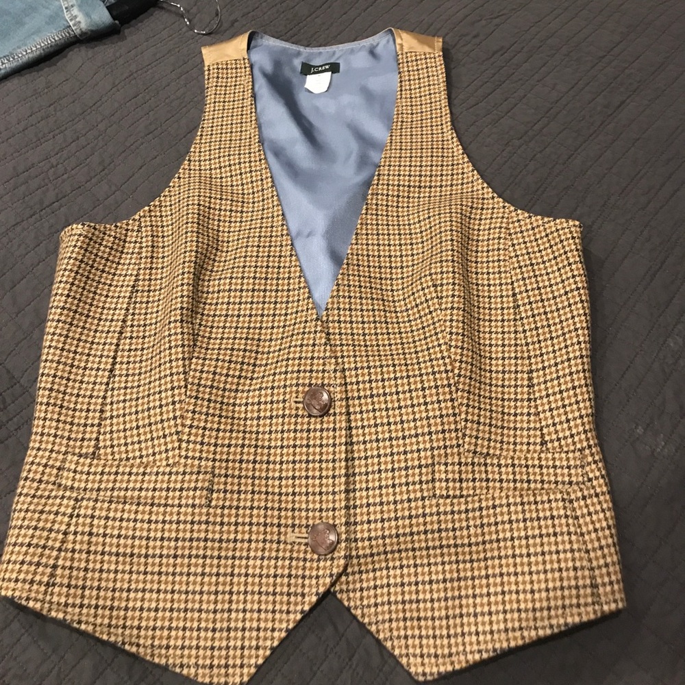 J Crew Houndstooth Vest - M