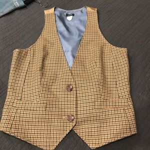 J Crew Houndstooth Vest - M