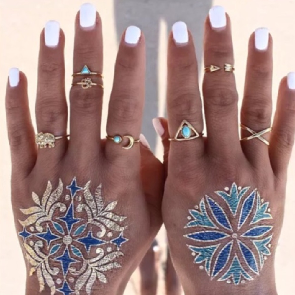 Gold Bohemian Midi Ring Set 💍