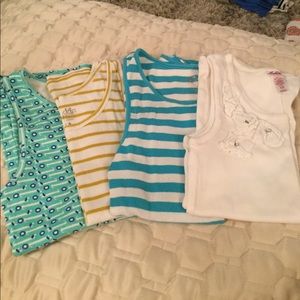 2 striped 1 many designed 1 plain tank tops