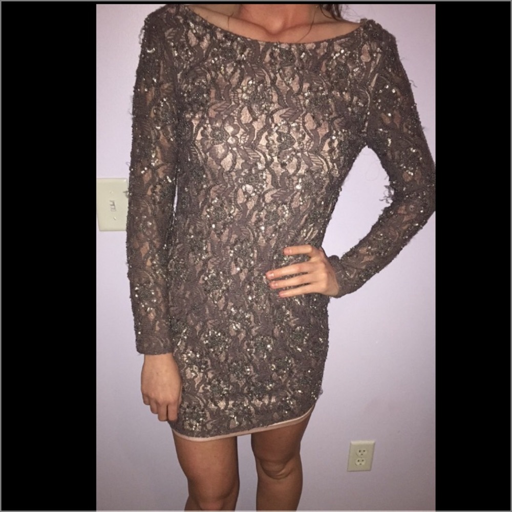 Cute Cocktail Sequin Double Layer Dress