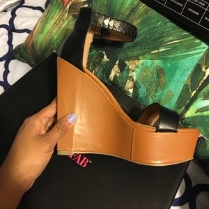 NWB Just Fab Tally Wedge Sandals