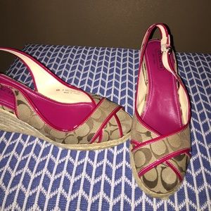Coach Classic Print Wedge Heel