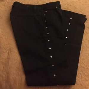 Black Studded Flare Out Michael Kora Jeans