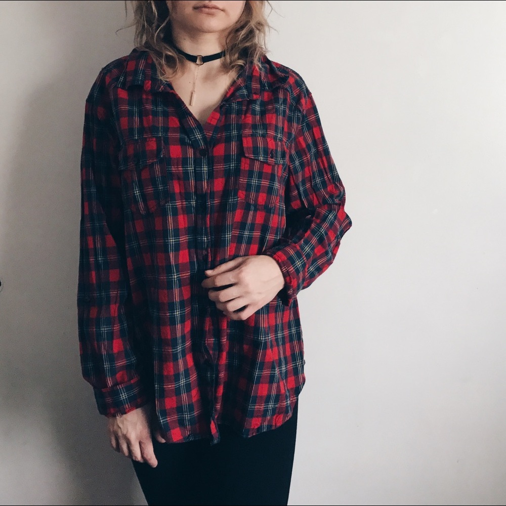 Red Flannel Shirt | Oversized