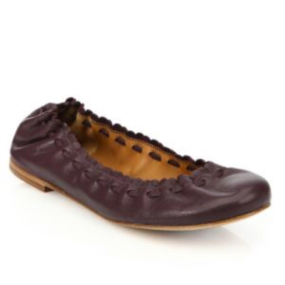See by Chloe Scalloped flats in Aubergine color