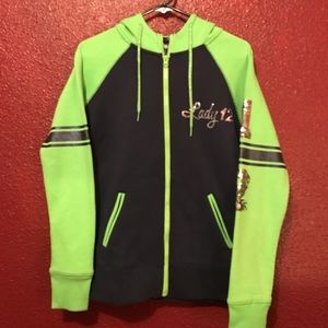 Blue & green Lady 12 Seattle Seahawks zip-up