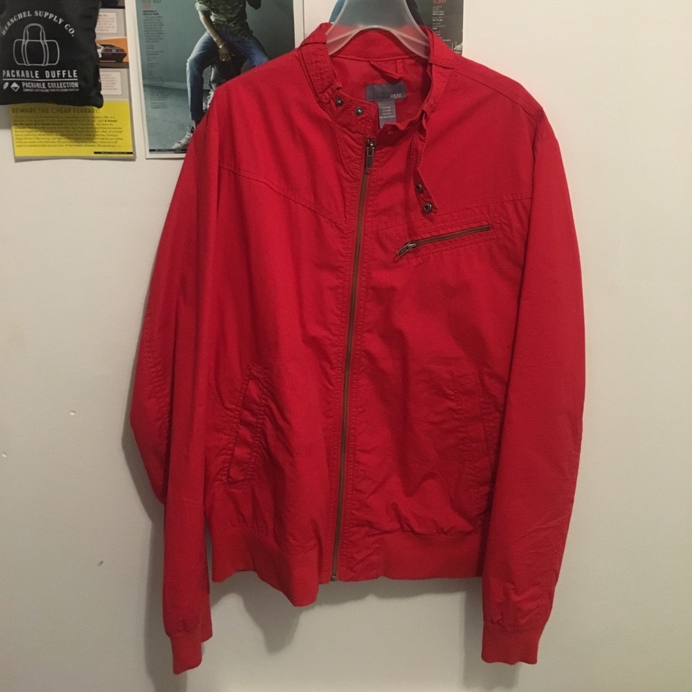 Bright Red Bomber Jacket (Sz 40R - M/L)