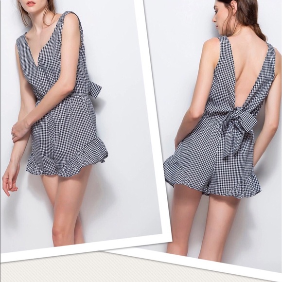 Reversible checker Rompers - Picture 2 of 4