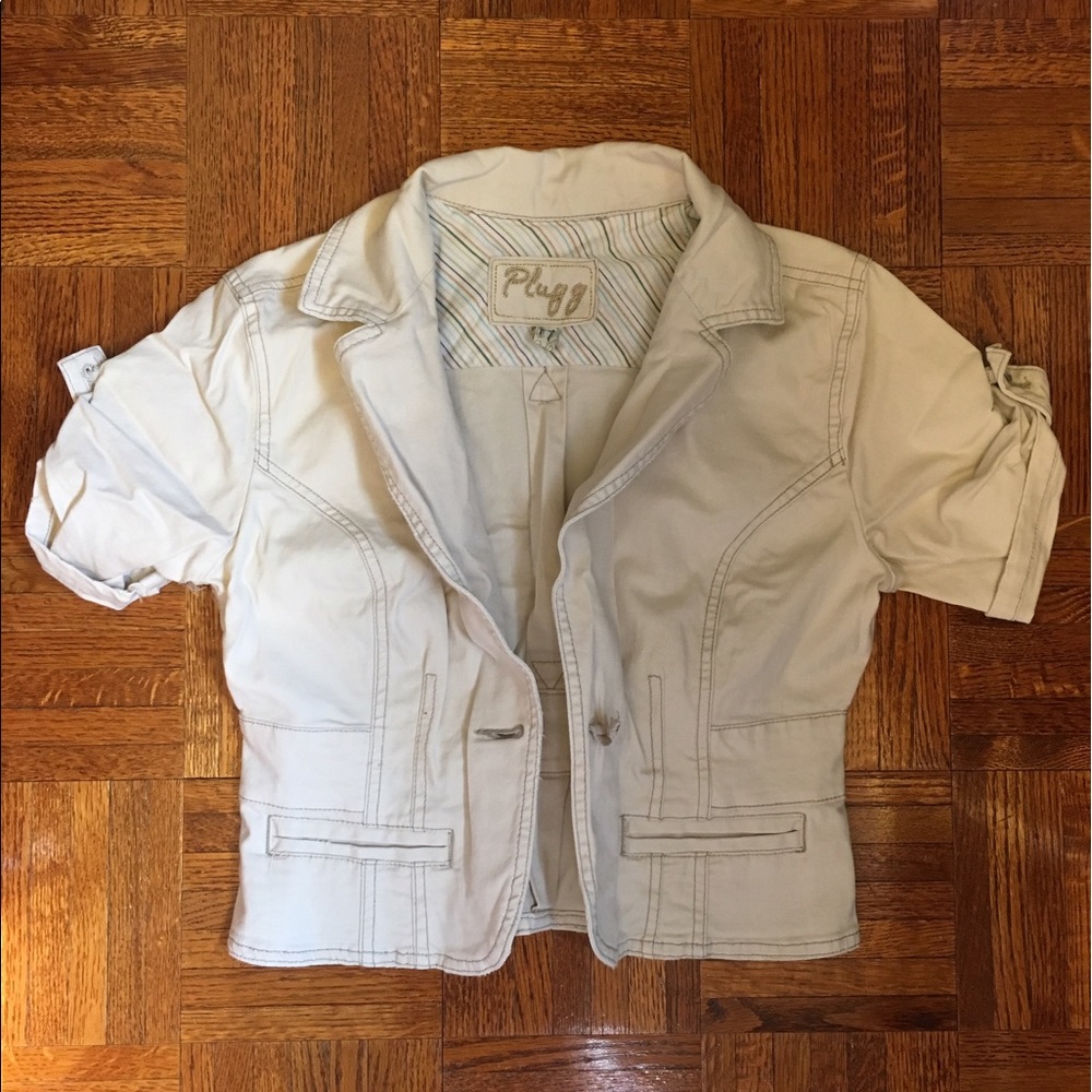 Beige Khaki cropped jacket